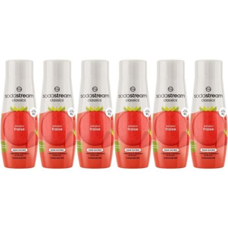 Concentrés SODASTREAM - Lot de 6 concentrés Fraise sans sucres - Jus