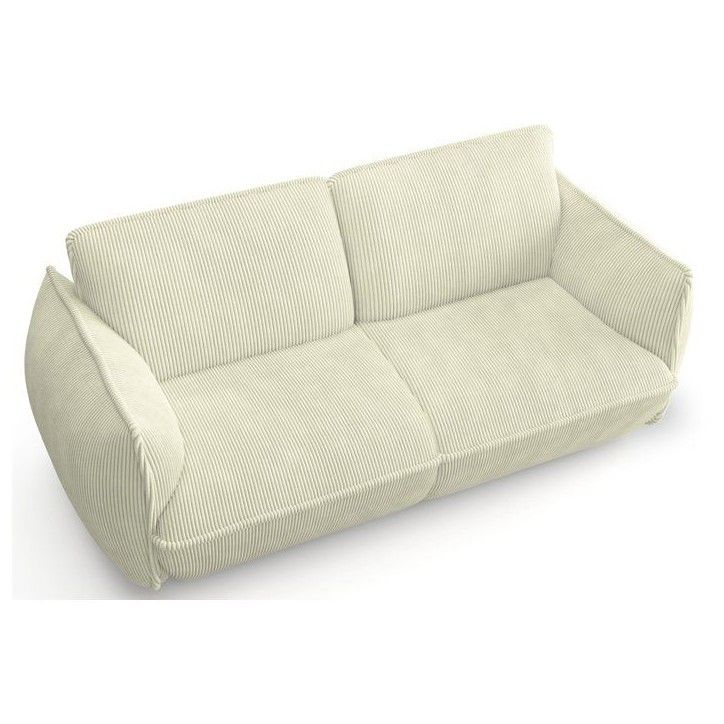 Canapé fixe - 3 places - SOFFIO - Tissu Creme - 220 x 98 x 83 cm Canapé fixe - 3 places - SOFFIO - Tissu Creme - 220 x 98 x 83 cm