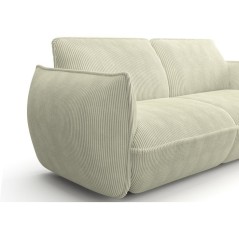 Canapé fixe - 3 places - SOFFIO - Tissu Creme - 220 x 98 x 83 cm