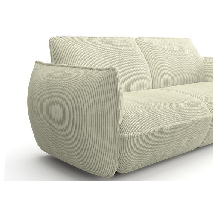 Canapé fixe - 3 places - SOFFIO - Tissu Creme - 220 x 98 x 83 cm Canapé fixe - 3 places - SOFFIO - Tissu Creme - 220 x 98 x 83 cm