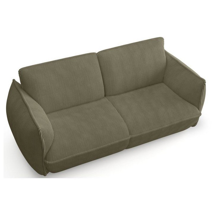 Canapé fixe - 3 places - SOFFIO - Tissu Vert - 220 x 98 x 83 cm Canapé fixe - 3 places - SOFFIO - Tissu Vert - 220 x 98 x 83 cm