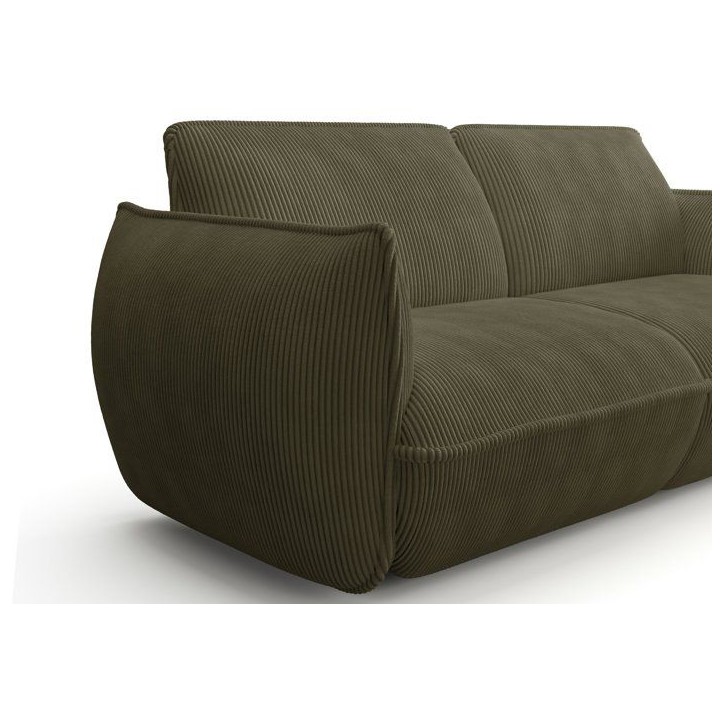 Canapé fixe - 3 places - SOFFIO - Tissu Vert - 220 x 98 x 83 cm Canapé fixe - 3 places - SOFFIO - Tissu Vert - 220 x 98 x 83 cm