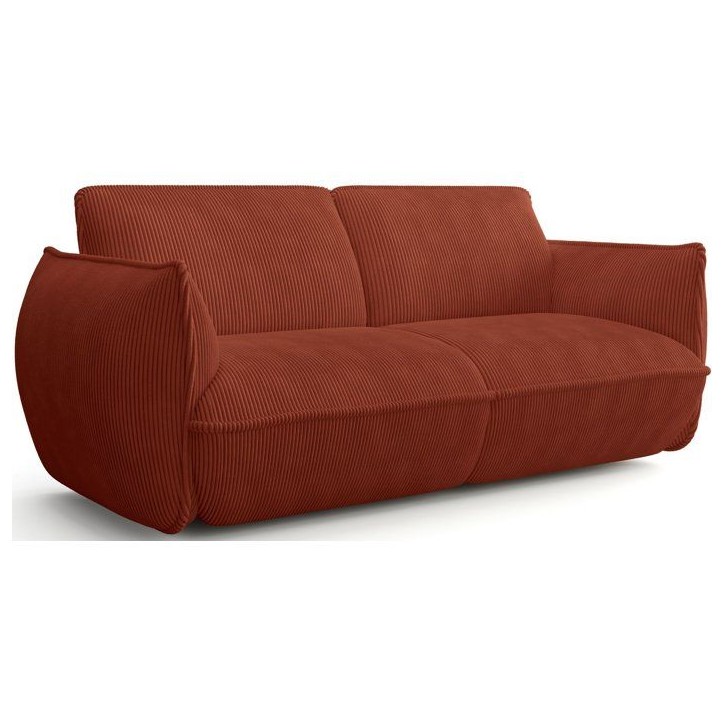 Canapé fixe - 3 places - SOFFIO - Tissu Terracotta - 220 x 98 x 83 cm Canapé fixe - 3 places - SOFFIO - Tissu Terracotta - 220 x 98 x 83 cm