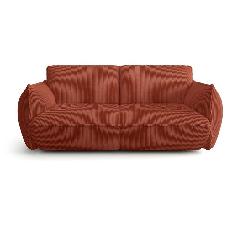 Canapé fixe - 3 places - SOFFIO - Tissu Terracotta - 220 x 98 x 83 cm Canapé fixe - 3 places - SOFFIO - Tissu Terracotta - 220 x 98 x 83 cm