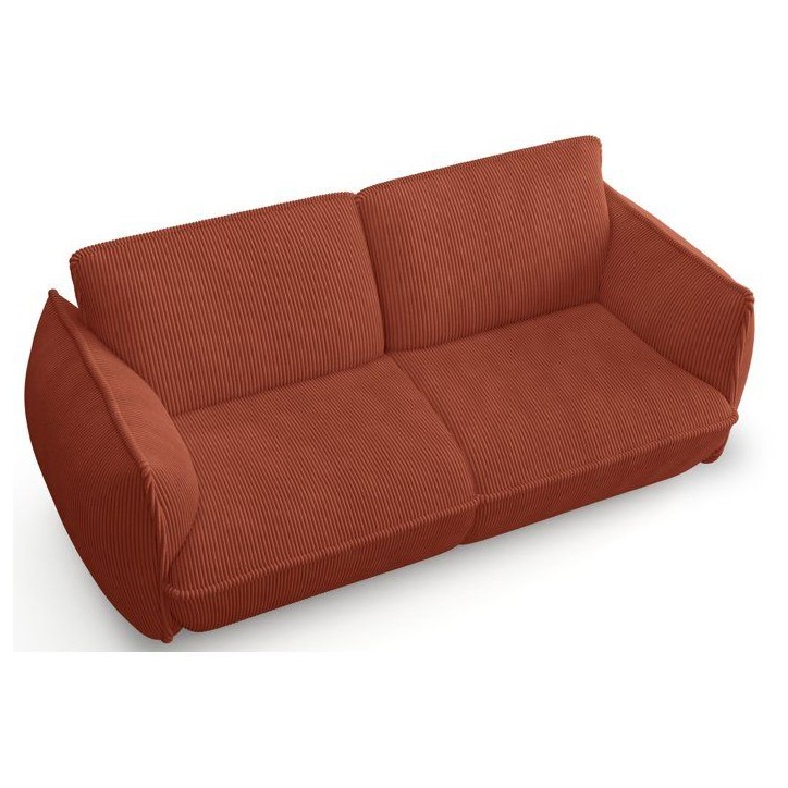 Canapé fixe - 3 places - SOFFIO - Tissu Terracotta - 220 x 98 x 83 cm Canapé fixe - 3 places - SOFFIO - Tissu Terracotta - 220 x 98 x 83 cm