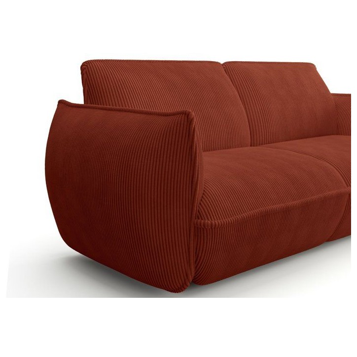 Canapé fixe - 3 places - SOFFIO - Tissu Terracotta - 220 x 98 x 83 cm Canapé fixe - 3 places - SOFFIO - Tissu Terracotta - 220 x 98 x 83 cm
