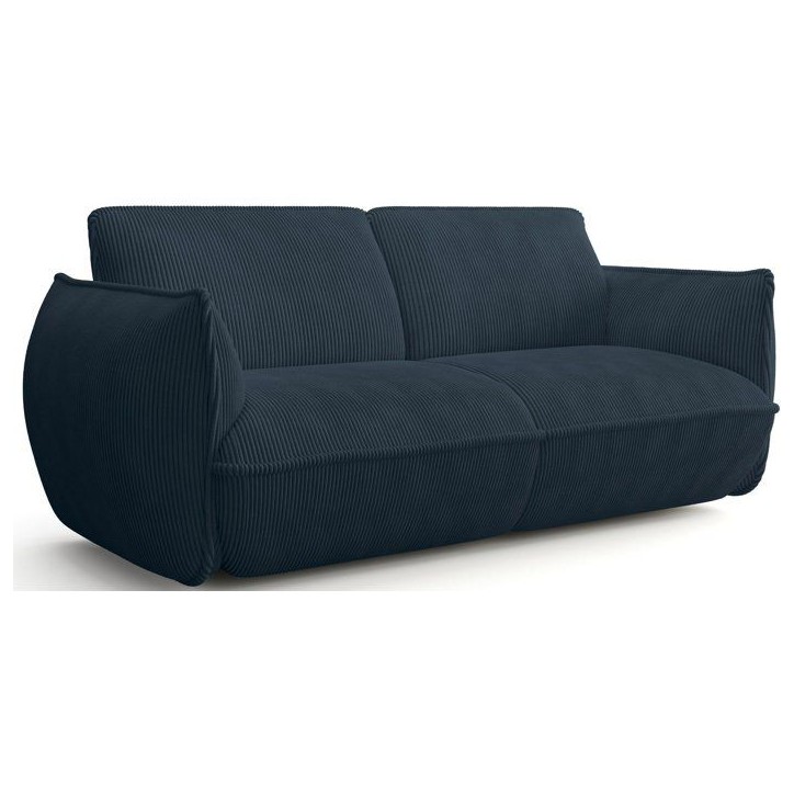 Canapé fixe - 3 places - SOFFIO - Tissu Bleu - 220 x 98 x 83 cm Canapé fixe - 3 places - SOFFIO - Tissu Bleu - 220 x 98 x 83 cm