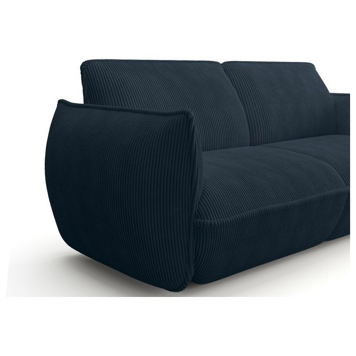 Canapé fixe - 3 places - SOFFIO - Tissu Bleu - 220 x 98 x 83 cm Canapé fixe - 3 places - SOFFIO - Tissu Bleu - 220 x 98 x 83 cm