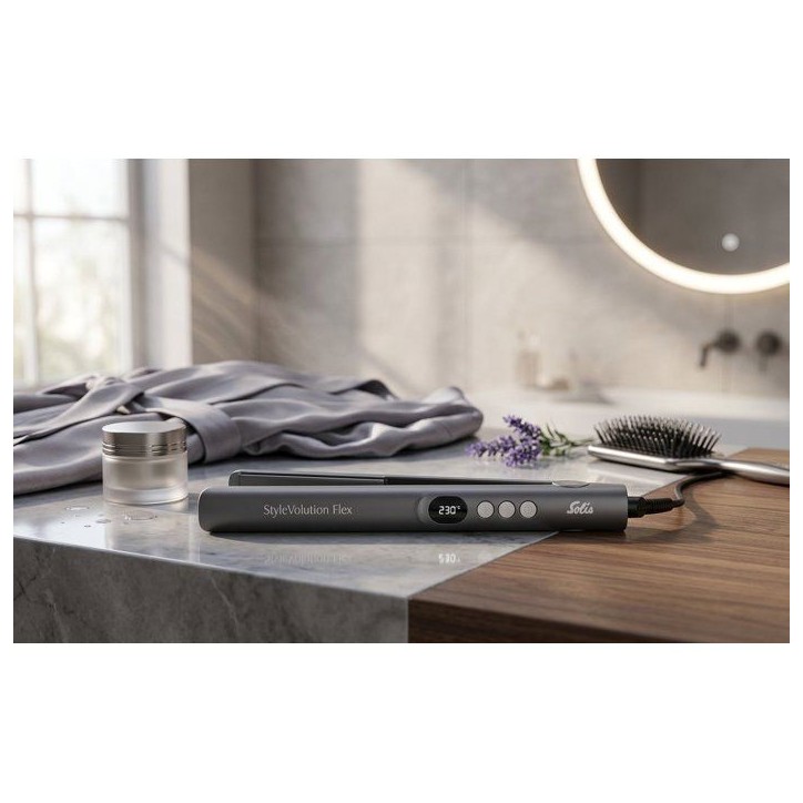 Lisseur - SOLIS - StyleVolution Flex - 52 W - 5 températures - Gris Lisseur - SOLIS - StyleVolution Flex - 52 W - 5 températures - Gris