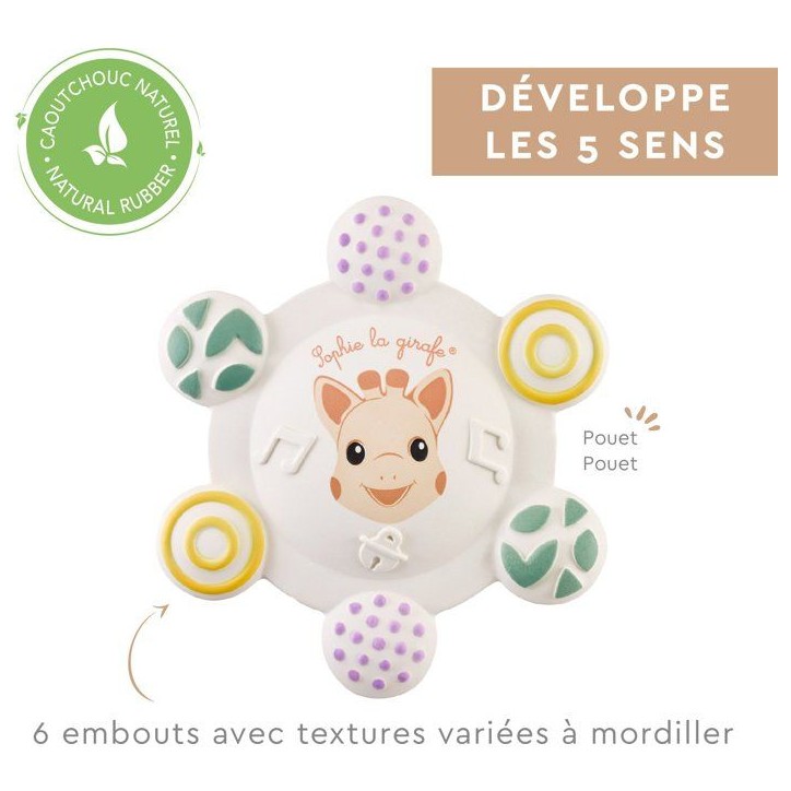 Anneau de dentition - SOPHIE LA GIRAFE - Sonore - 6 textures - Pouet intégré - Caoutchouc naturel Anneau de dentition - SOPHIE LA GIRAFE - Sonore - 6 textures - Pouet intégré - Caoutchouc naturel