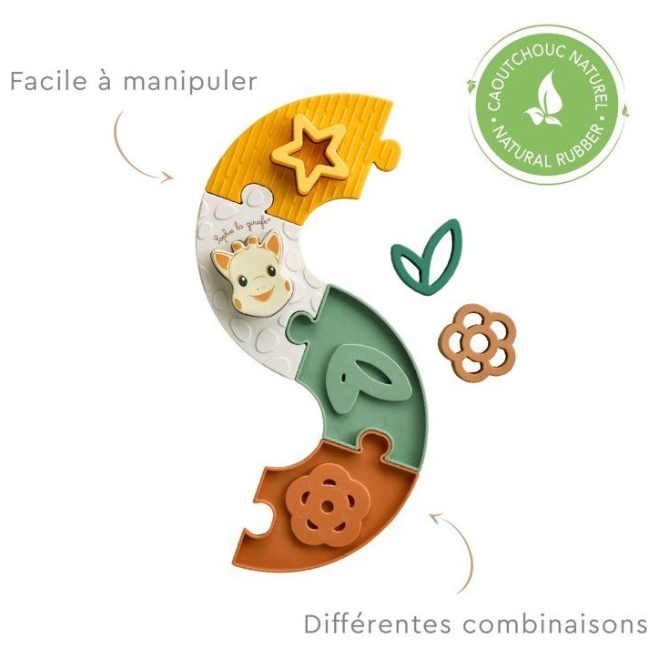 Puzzle d'éveil - SOPHIE LA GIRAFE - Mon Premier Puzzle - 8 pieces - Caoutchouc naturel Puzzle d'éveil - SOPHIE LA GIRAFE - Mon Premier Puzzle - 8 pieces - Caoutchouc naturel