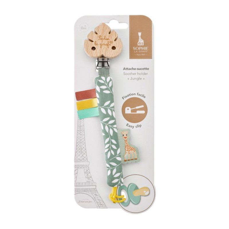 Attache-sucette - SOPHIE LA GIRAFE - Jungle - Clip textile - Matieres