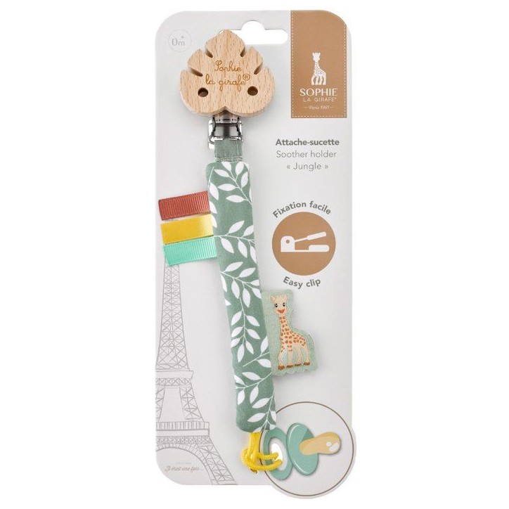 Attache-sucette - SOPHIE LA GIRAFE - Jungle - Clip textile - Matieres douces - Couleurs pastel Attache-sucette - SOPHIE LA GIRAFE - Jungle - Clip textile - Matieres douces - Couleurs pastel