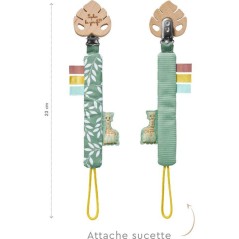 Attache-sucette - SOPHIE LA GIRAFE - Jungle - Clip textile - Matieres