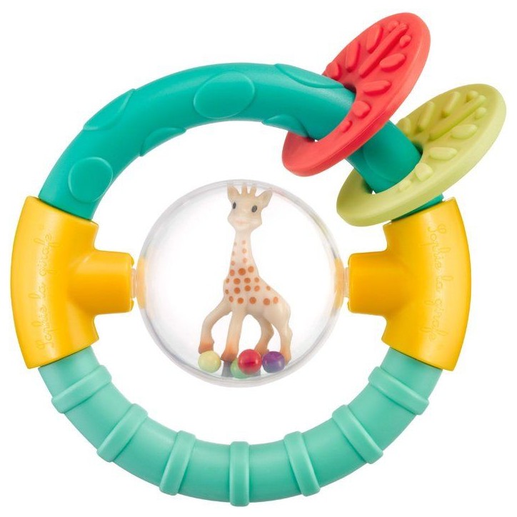 Hochet boule 2-en-1 - SOPHIE LA GIRAFE - Anneau de dentition - Billes sonores - Forme sphérique Hochet boule 2-en-1 - SOPHIE LA GIRAFE - Anneau de dentition - Billes sonores - Forme sphérique