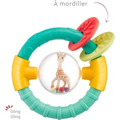 Hochet boule 2-en-1 - SOPHIE LA GIRAFE - Anneau de dentition - Billes sonores - Forme sphérique