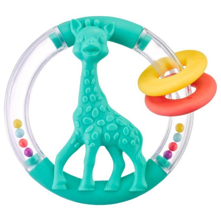 Hochet Silhouette 2-en-1 - SOPHIE LA GIRAFE - Silhouette Sophie - Anneaux colorés - Billes sonores Hochet Silhouette 2-en-1 - SOPHIE LA GIRAFE - Silhouette Sophie - Anneaux colorés - Billes sonores