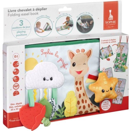 Livre d'éveil - SOPHIE LA GIRAFE - Livre Chevalet a déplier - 3 posi
