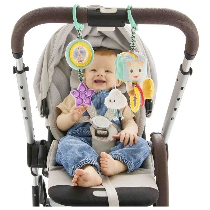 Jouets d'éveil a suspendre - SOPHIE LA GIRAFE - Duo sensoriel - Multi-activités - Accroche facile