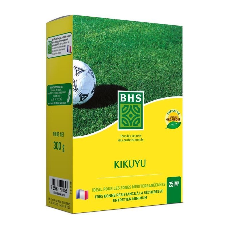 Kikuyu - BHS - 300g | 25 m² | Zones méditerranéennes | Résistant a Kikuyu - BHS - 300g | 25 m² | Zones méditerranéennes | Résistant a