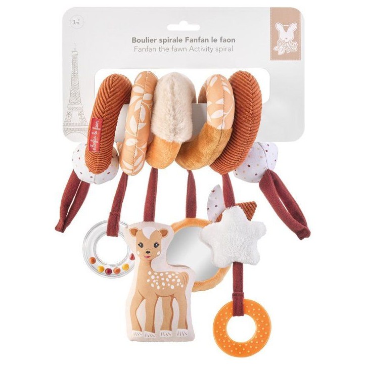 Boulier spirale - SOPHIE LA GIRAFE - Fanfan le Faon - 100% textile - Multi-activités Boulier spirale - SOPHIE LA GIRAFE - Fanfan le Faon - 100% textile - Multi-activités