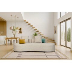 Canapé fixe - 4 places - SOPHIE - Tissu Beige - 232 x 94 x 70 cm
