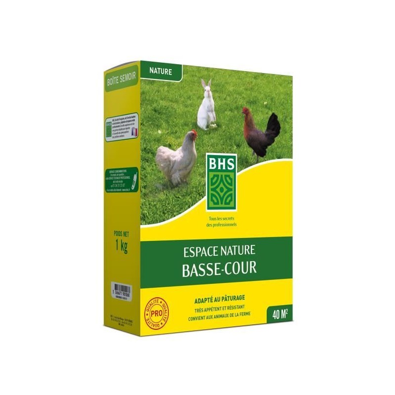 Gazon - BHS - Espace Nature 1kg | 40m² | Riche en protéines, rapide, Gazon - BHS - Espace Nature 1kg | 40m² | Riche en protéines, rapide,