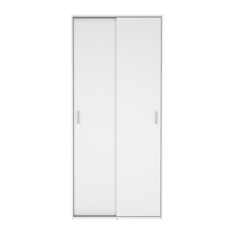 Armoire de chambre - SPACE - Blanc - 2 portes coulissantes - 77,6 x 48