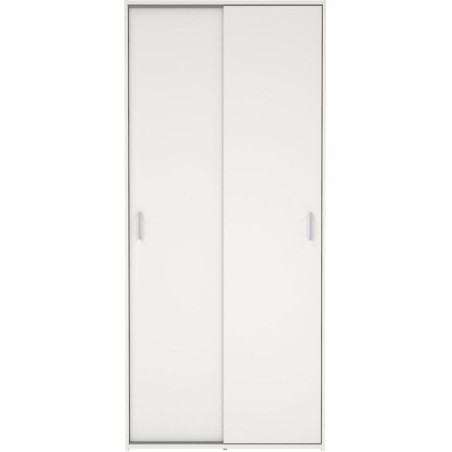 Armoire de chambre - SPACE - Blanc - 2 portes coulissantes - 77,6 x 48