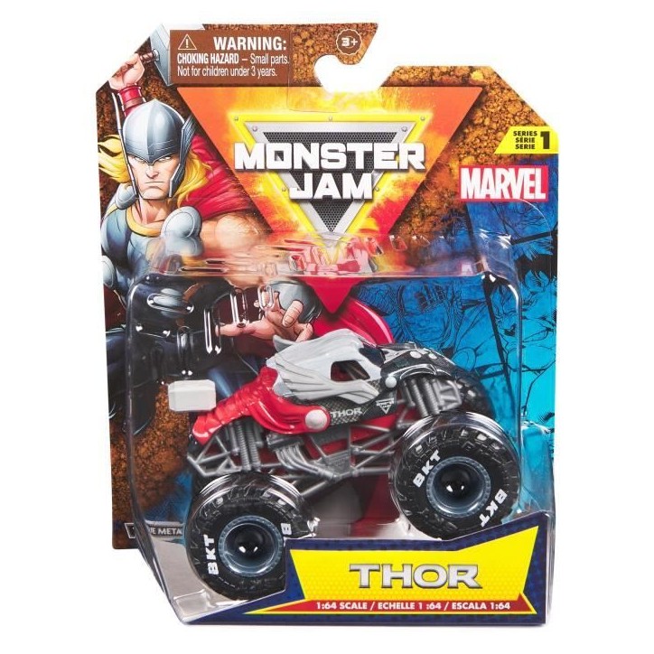 SPINMASTER Monster Jam - Véhicule Marvel Monster Truck die cast - Roues souples, suspensions - Modele aléatoire - Des 3 ans SPINMASTER Monster Jam - Véhicule Marvel Monster Truck die cast - Roues souples, suspensions - Modele aléatoire - Des 3 ans