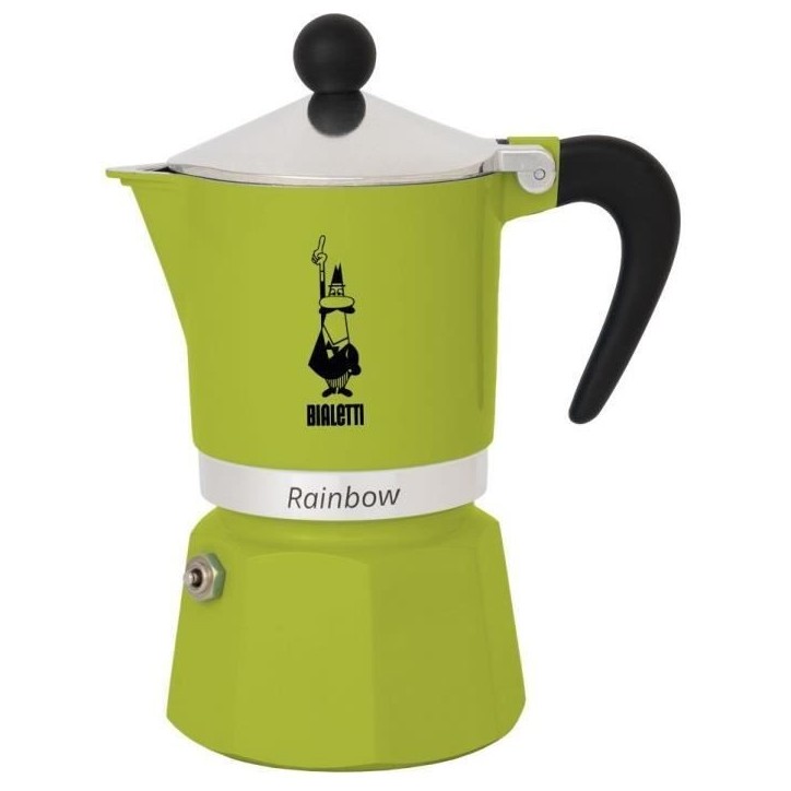 Cafetiere italienne - BIALETTI - RAINBOW - 6 tasses - 0,30 L - Vert Cafetiere italienne - BIALETTI - RAINBOW - 6 tasses - 0,30 L - Vert