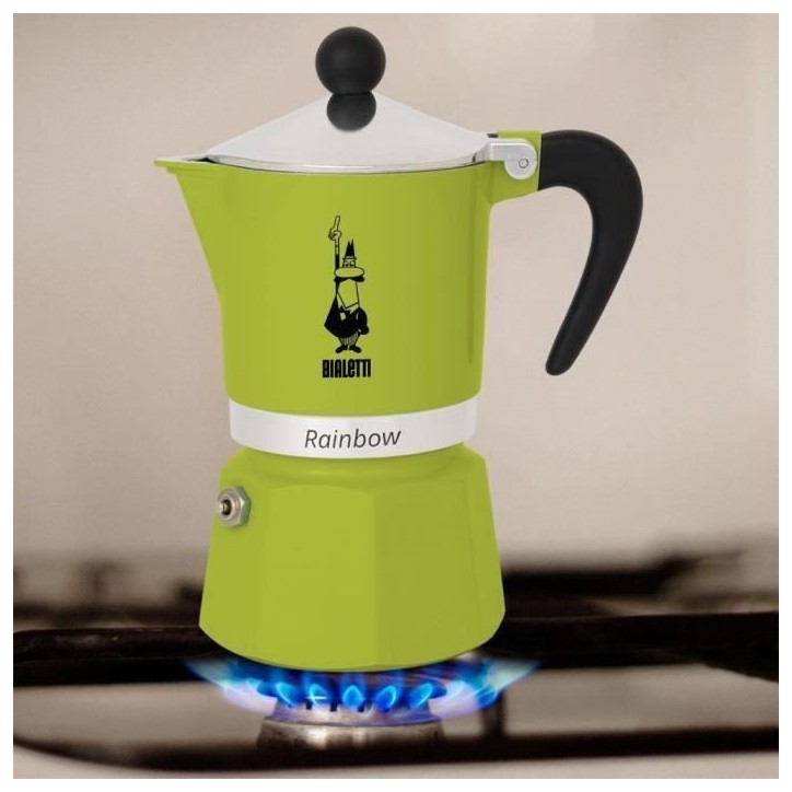 Cafetiere italienne - BIALETTI - RAINBOW - 6 tasses - 0,30 L - Vert Cafetiere italienne - BIALETTI - RAINBOW - 6 tasses - 0,30 L - Vert