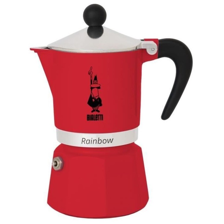 Cafetiere italienne - BIALETTI - RAINBOW - 6 tasses - 0,30 L - Rouge Cafetiere italienne - BIALETTI - RAINBOW - 6 tasses - 0,30 L - Rouge