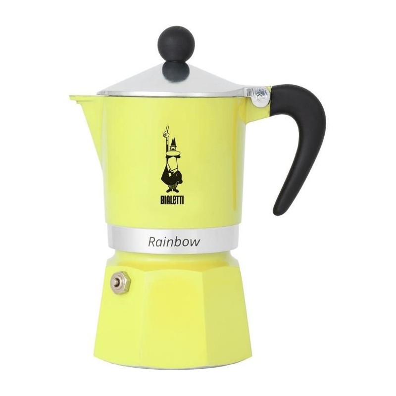 Cafetiere italienne - BIALETTI - RAINBOW - 6 tasses - 0,30 L - Jaune Cafetiere italienne - BIALETTI - RAINBOW - 6 tasses - 0,30 L - Jaune