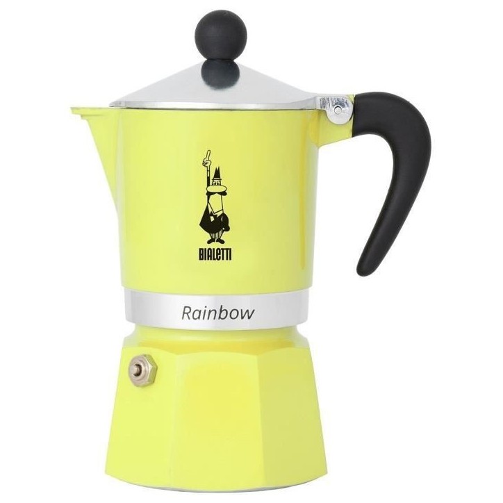 Cafetiere italienne - BIALETTI - RAINBOW - 6 tasses - 0,30 L - Jaune Cafetiere italienne - BIALETTI - RAINBOW - 6 tasses - 0,30 L - Jaune