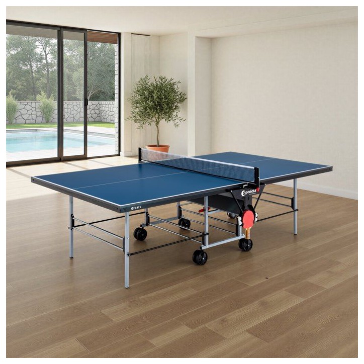 Table tennis de table - SPONETA - S3-47i - Pliable - Usage intérieur - Filet fixe ajustable + de supports latéraux - Gris et b Table tennis de table - SPONETA - S3-47i - Pliable - Usage intérieur - Filet fixe ajustable + de supports latéraux - Gris et b