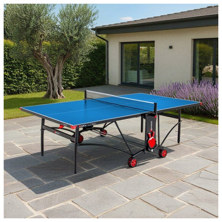 Table tennis de table - SPONETA - S3-87e - Pliable - Usage extérieur - Filet + rangements + roues multi-directionnelles - Bleu/ Table tennis de table - SPONETA - S3-87e - Pliable - Usage extérieur - Filet + rangements + roues multi-directionnelles - Bleu/