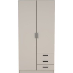 Armoire VEGA - Décor cachemire - 2 portes + 3 tiroirs - L 98,5 x P 49