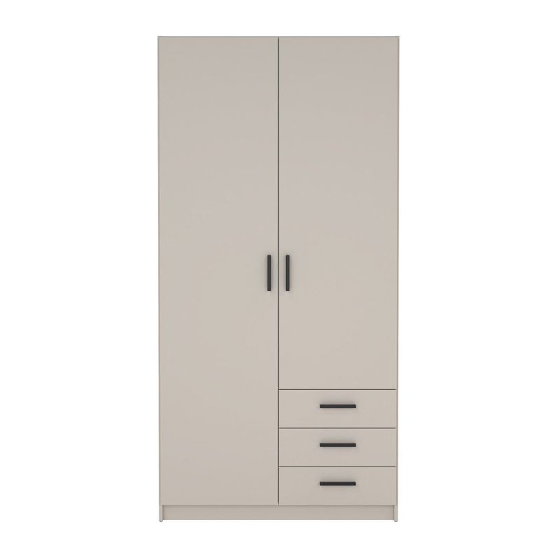 Armoire VEGA - Décor cachemire - 2 portes + 3 tiroirs - L 98,5 x P 49