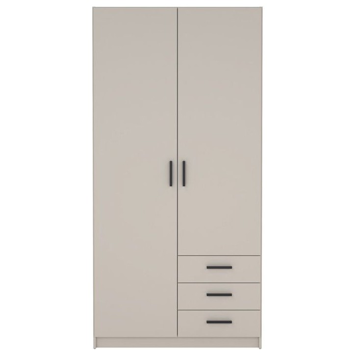 Armoire VEGA - Décor cachemire - 2 portes + 3 tiroirs - L 98,5 x P 49,8 x H200,4 cm Armoire VEGA - Décor cachemire - 2 portes + 3 tiroirs - L 98,5 x P 49,8 x H200,4 cm