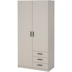 Armoire VEGA - Décor cachemire - 2 portes + 3 tiroirs - L 98,5 x P 49,8 x H200,4 cm