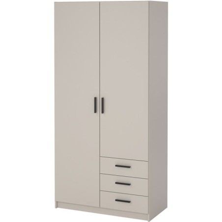 Armoire VEGA - Décor cachemire - 2 portes + 3 tiroirs - L 98,5 x P 49,8 x H200,4 cm