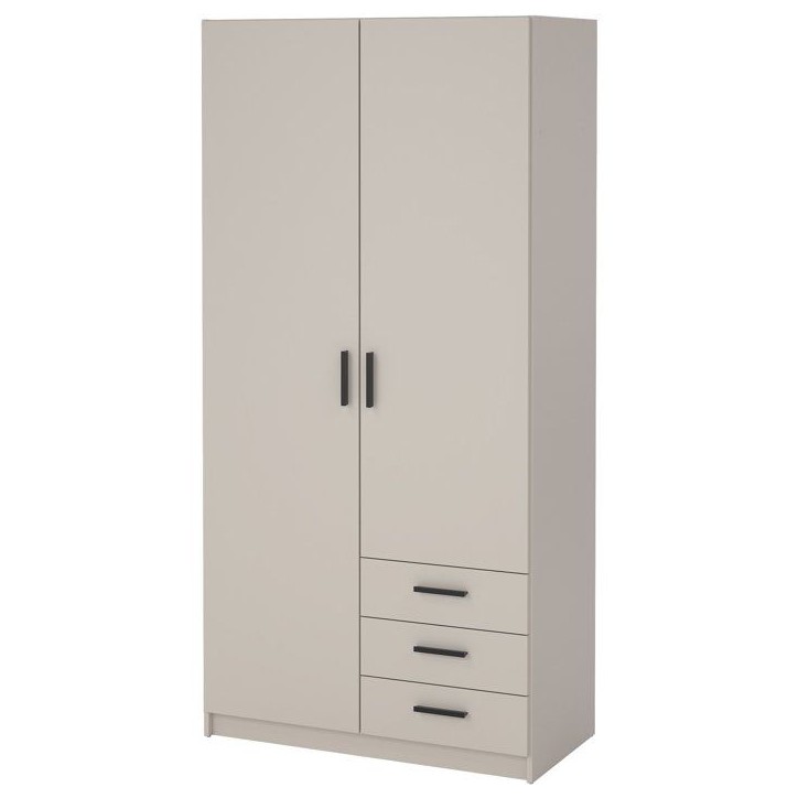 Armoire VEGA - Décor cachemire - 2 portes + 3 tiroirs - L 98,5 x P 49,8 x H200,4 cm Armoire VEGA - Décor cachemire - 2 portes + 3 tiroirs - L 98,5 x P 49,8 x H200,4 cm
