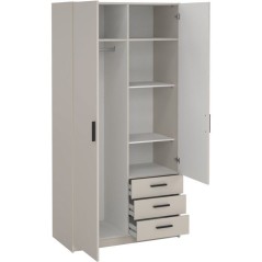 Armoire VEGA - Décor cachemire - 2 portes + 3 tiroirs - L 98,5 x P 49