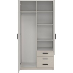 Armoire VEGA - Décor cachemire - 2 portes + 3 tiroirs - L 98,5 x P 49
