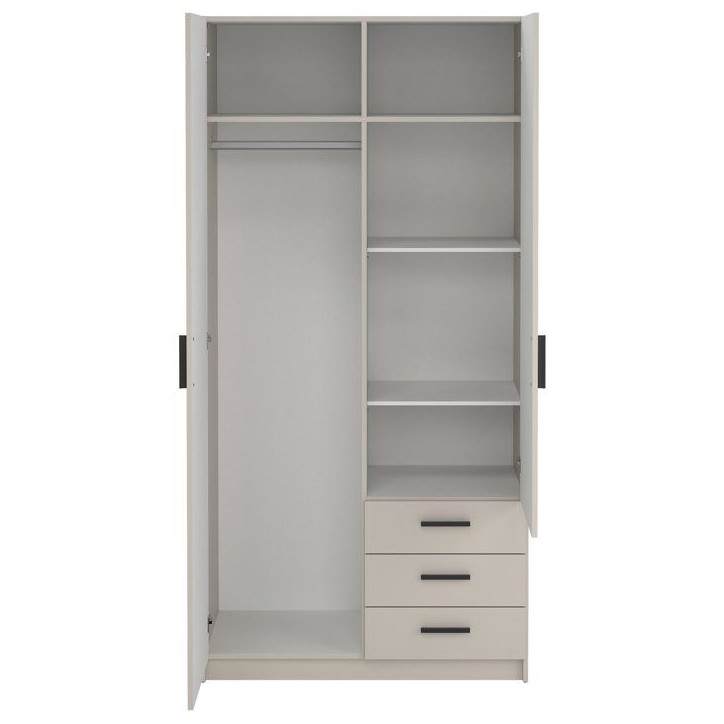 Armoire VEGA - Décor cachemire - 2 portes + 3 tiroirs - L 98,5 x P 49,8 x H200,4 cm Armoire VEGA - Décor cachemire - 2 portes + 3 tiroirs - L 98,5 x P 49,8 x H200,4 cm