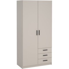 Armoire VEGA - Décor cachemire - 2 portes + 3 tiroirs - L 98,5 x P 49