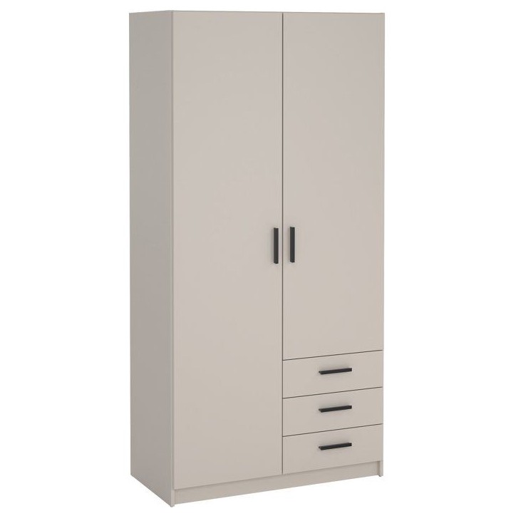 Armoire VEGA - Décor cachemire - 2 portes + 3 tiroirs - L 98,5 x P 49,8 x H200,4 cm Armoire VEGA - Décor cachemire - 2 portes + 3 tiroirs - L 98,5 x P 49,8 x H200,4 cm