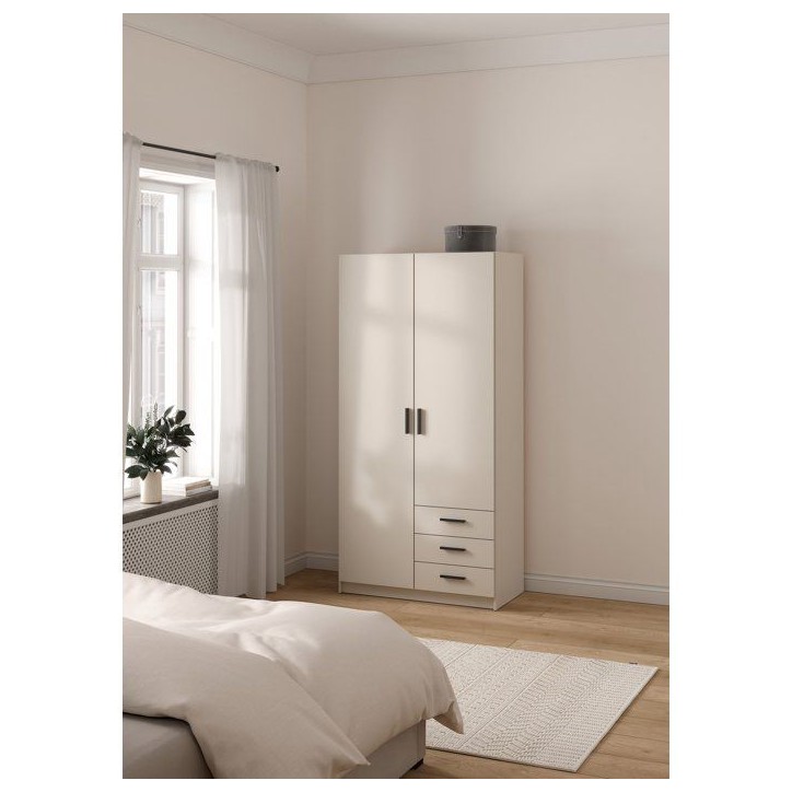 Armoire VEGA - Décor cachemire - 2 portes + 3 tiroirs - L 98,5 x P 49,8 x H200,4 cm Armoire VEGA - Décor cachemire - 2 portes + 3 tiroirs - L 98,5 x P 49,8 x H200,4 cm