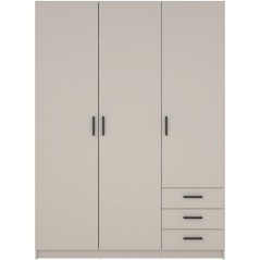 Armoire VEGA - Décor cachemire - 3 portes + 3 tiroirs - L 147 x P 49,